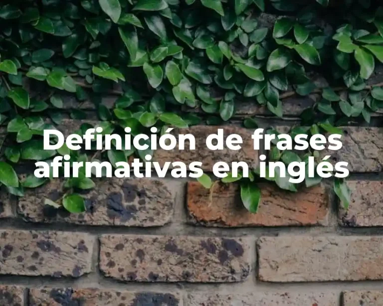 Definición de frases afirmativas en inglés