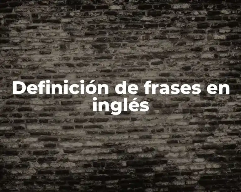 Definición de frases en inglés