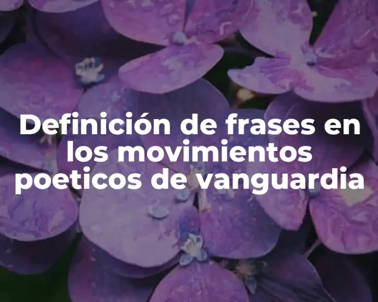 Definición de frases en los movimientos poeticos de vanguardia