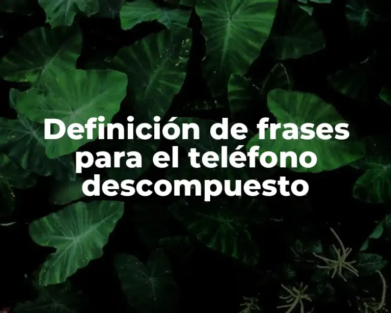 Definición de frases para el teléfono descompuesto