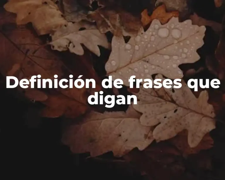 Definición de frases que digan