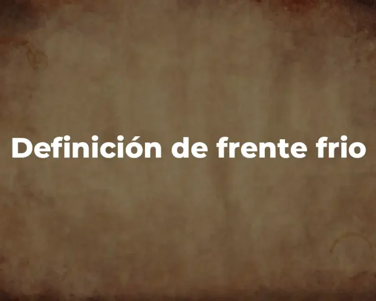 Definición de frente frio