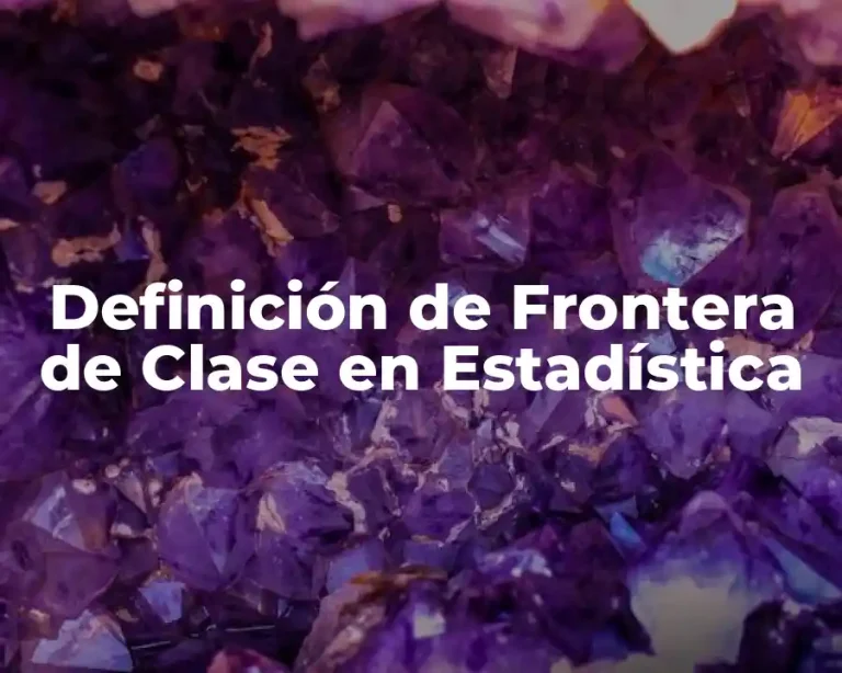 Definición de Frontera de Clase en Estadística