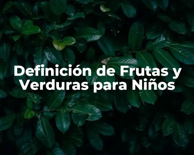 Definición de Frutas y Verduras para Niños