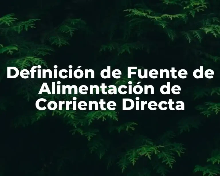 Definición de Fuente de Alimentación de Corriente Directa