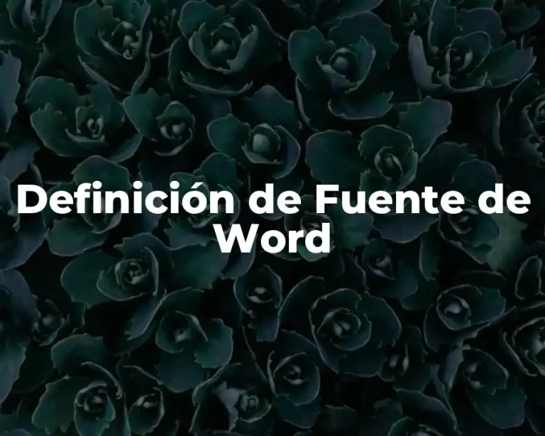 Definición de Fuente de Word