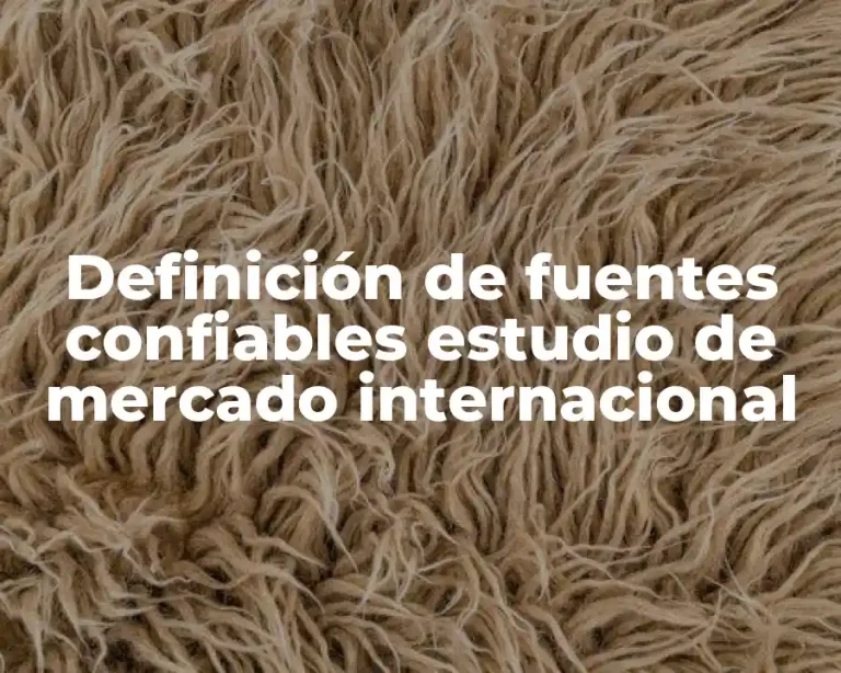 Definición de fuentes confiables estudio de mercado internacional