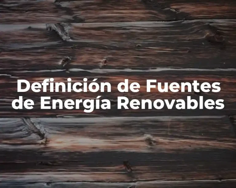 Definición de Fuentes de Energía Renovables