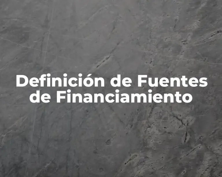 Definición de Fuentes de Financiamiento