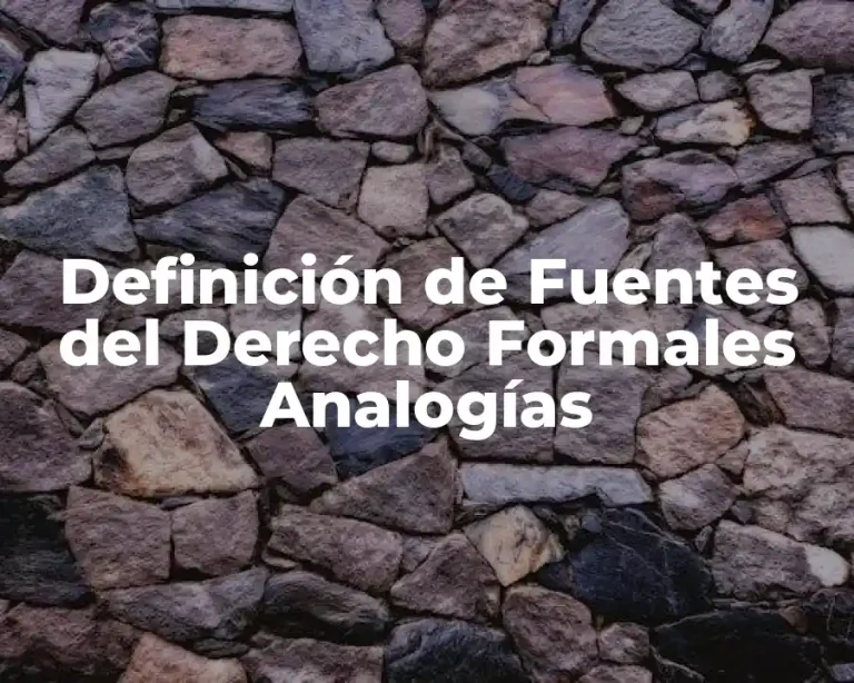 Definición de Fuentes del Derecho Formales Analogías