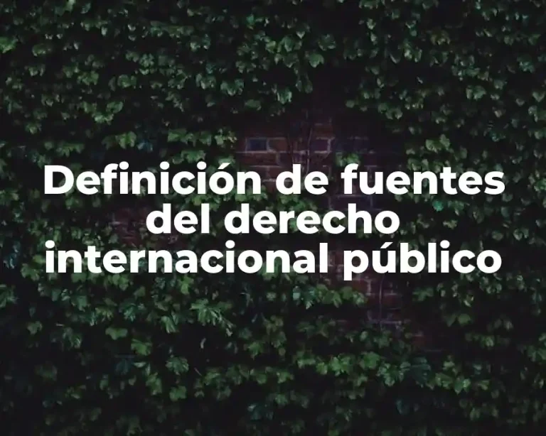 Definición de fuentes del derecho internacional público