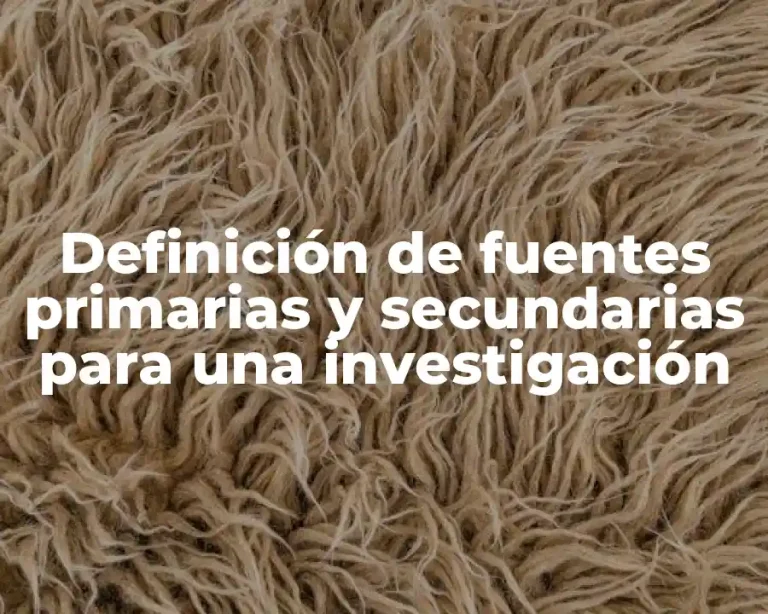 Definición de fuentes primarias y secundarias para una investigación