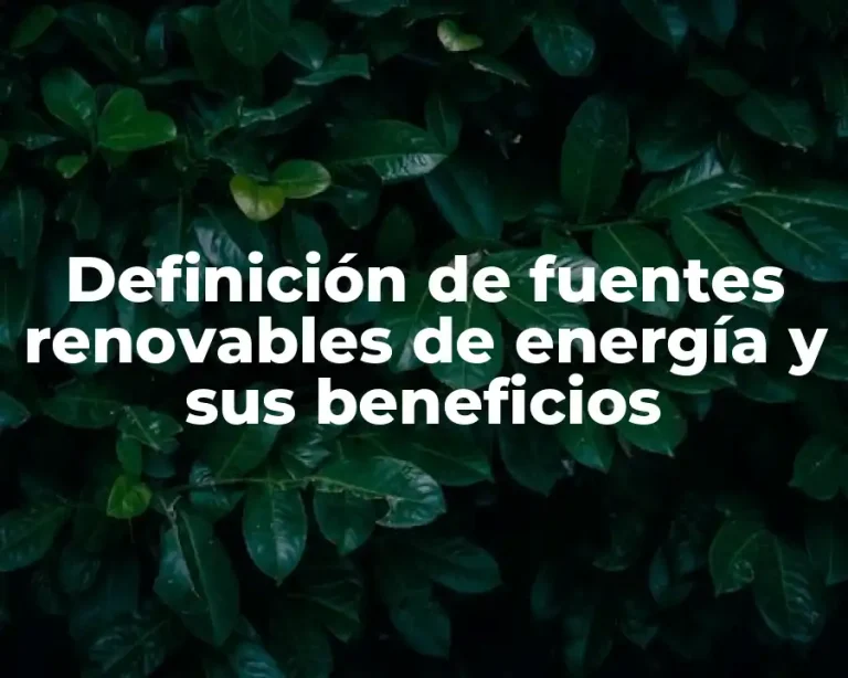 Definición de fuentes renovables de energía y sus beneficios