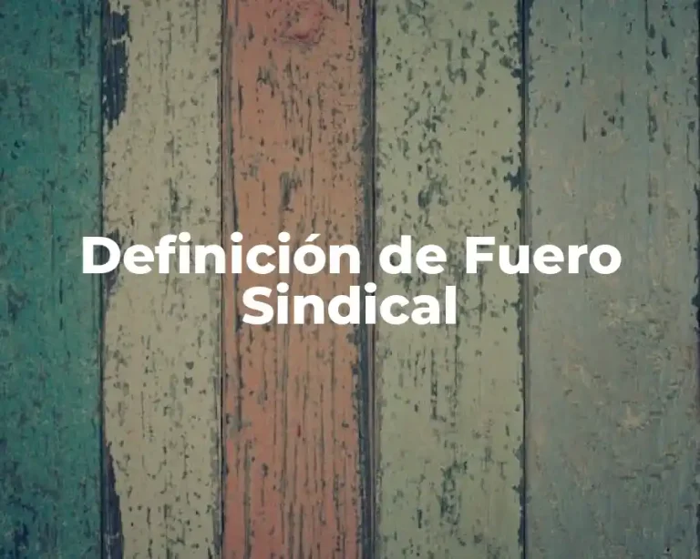 Definición de Fuero Sindical