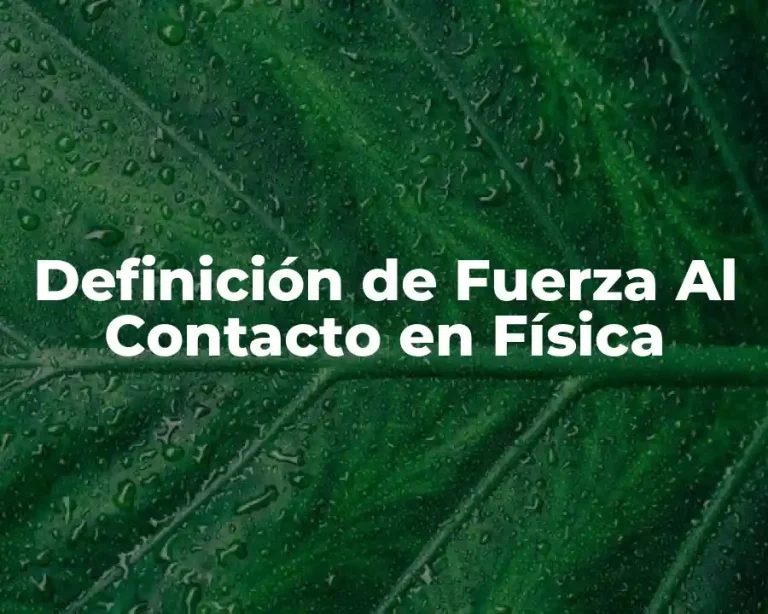 Definición de Fuerza Al Contacto en Física