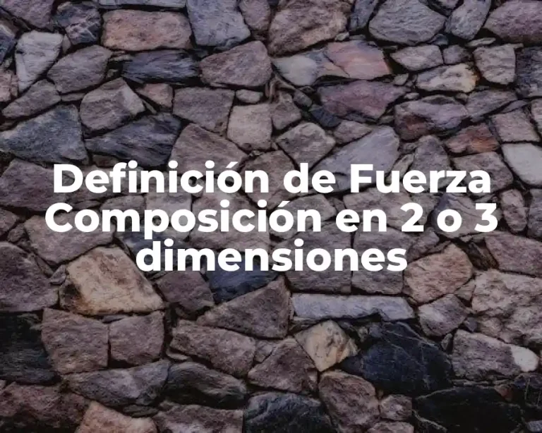Definición de Fuerza Composición en 2 o 3 dimensiones