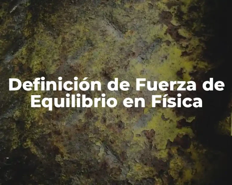 Definición de Fuerza de Equilibrio en Física