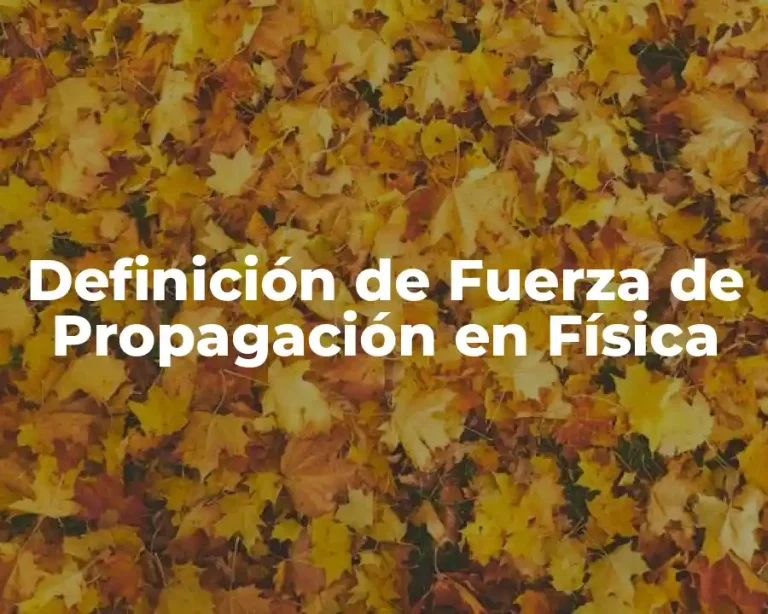 Definición de Fuerza de Propagación en Física