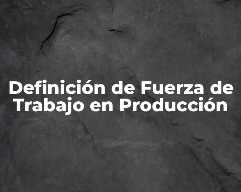 Definición de Fuerza de Trabajo en Producción