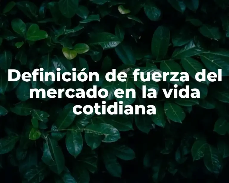 Definición de fuerza del mercado en la vida cotidiana