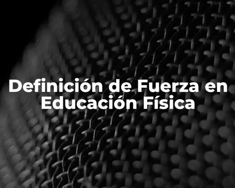 Definición de Fuerza en Educación Física
