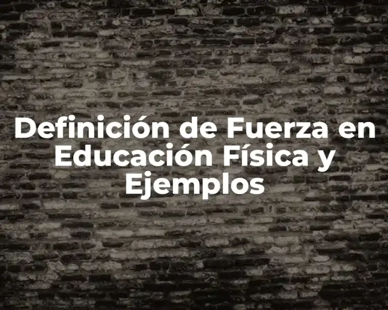 Definición de Fuerza en Educación Física y Ejemplos
