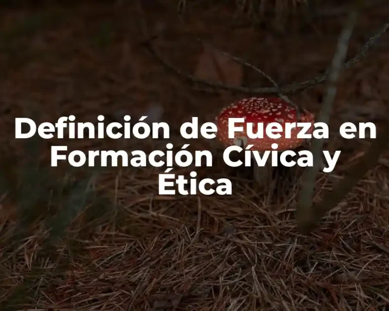 Definición de Fuerza en Formación Cívica y Ética