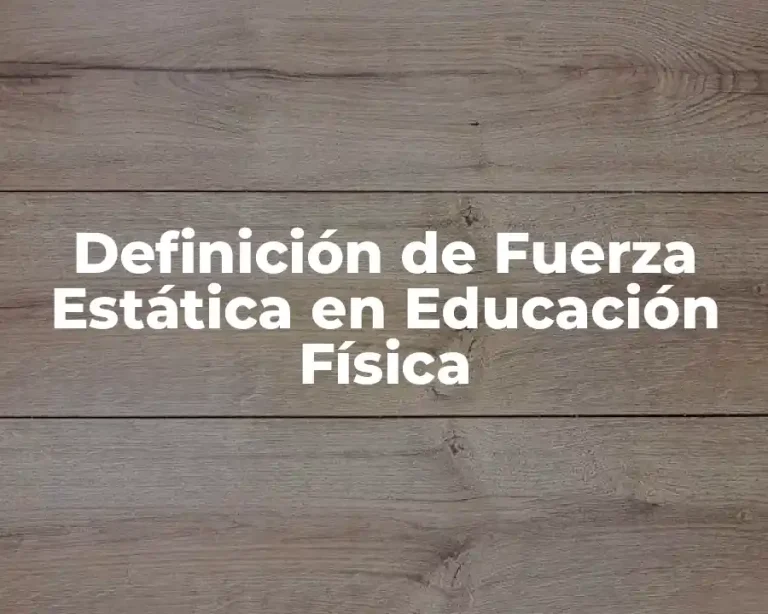 Definición de Fuerza Estática en Educación Física