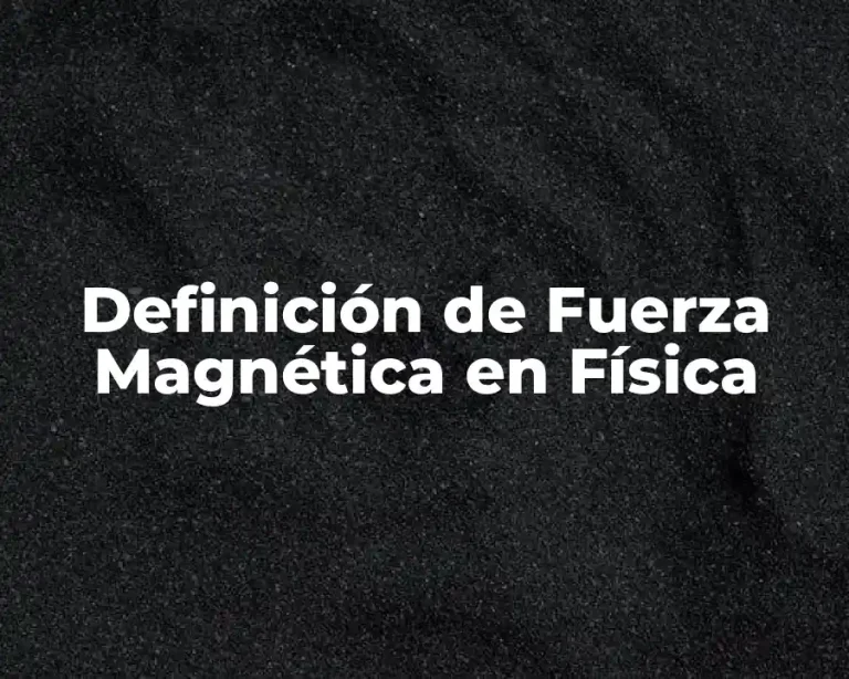 Definición de Fuerza Magnética en Física