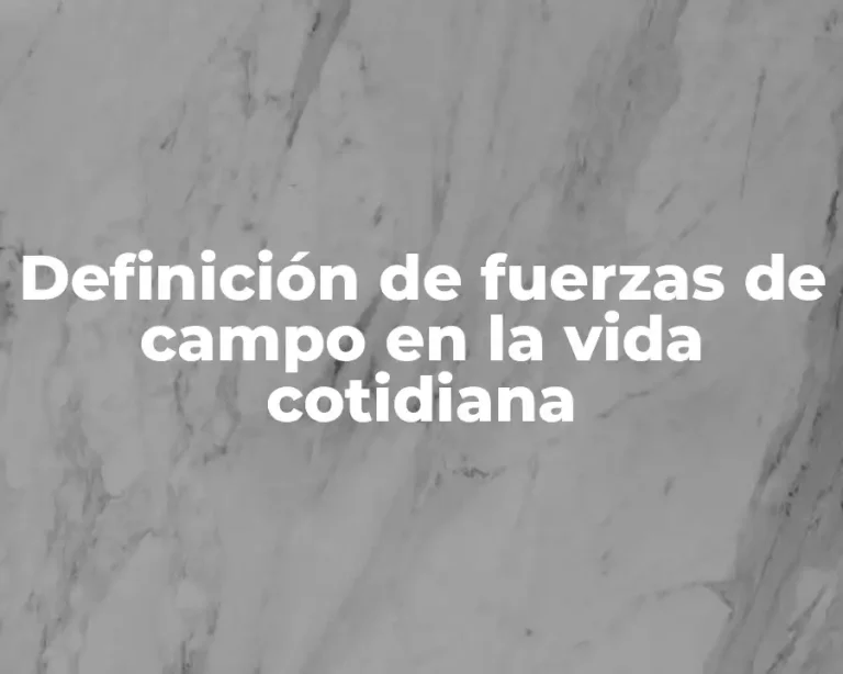 Definición de fuerzas de campo en la vida cotidiana