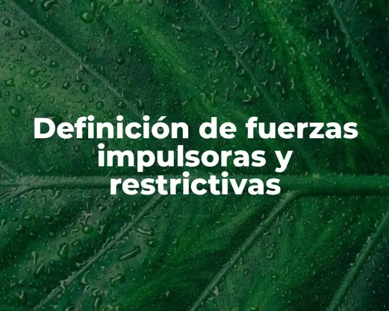 Definición de fuerzas impulsoras y restrictivas