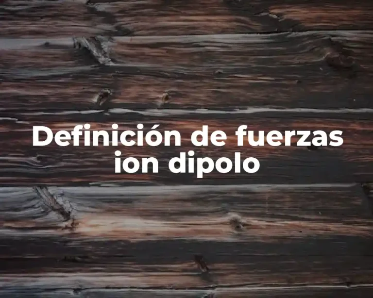 Definición de fuerzas ion dipolo