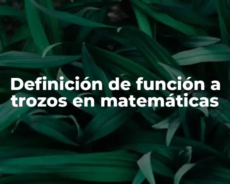 Definición de función a trozos en matemáticas