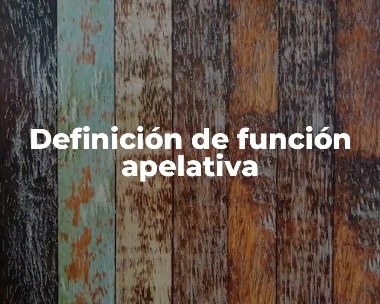 Definición de función apelativa