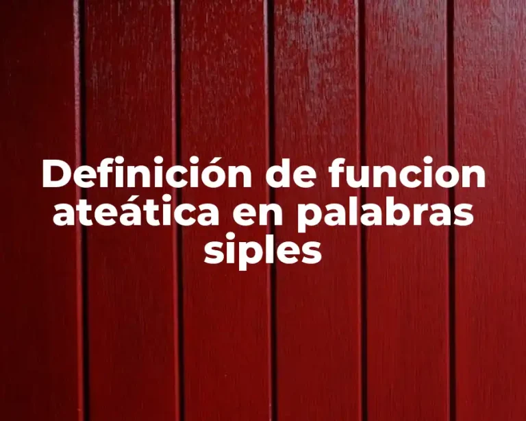 Definición de funcion ateática en palabras siples