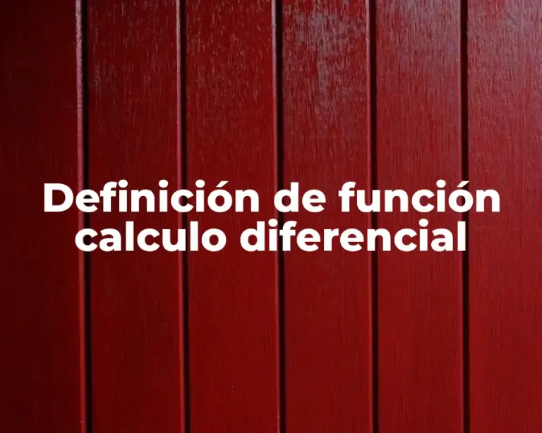 Definición de función calculo diferencial