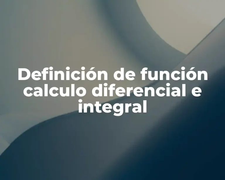 Definición de función calculo diferencial e integral