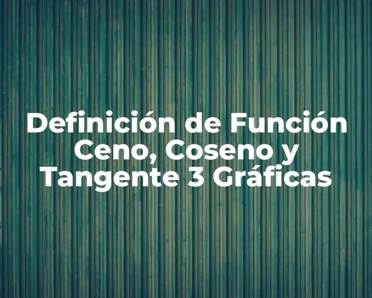 Definición de Función Ceno, Coseno y Tangente 3 Gráficas