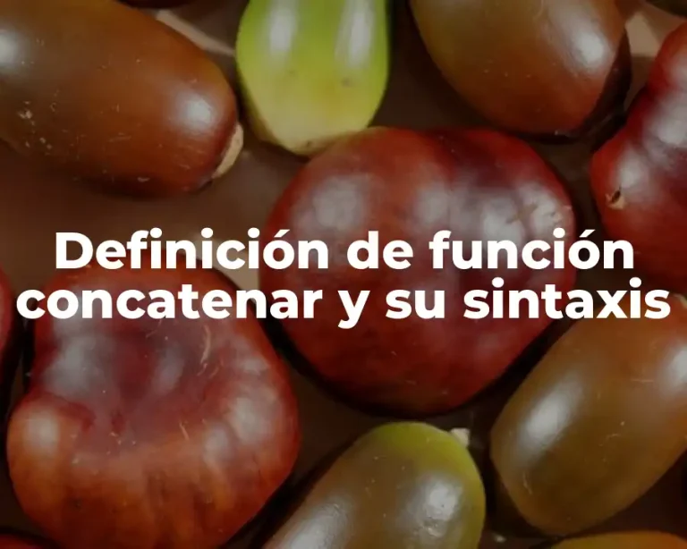 Definición de función concatenar y su sintaxis