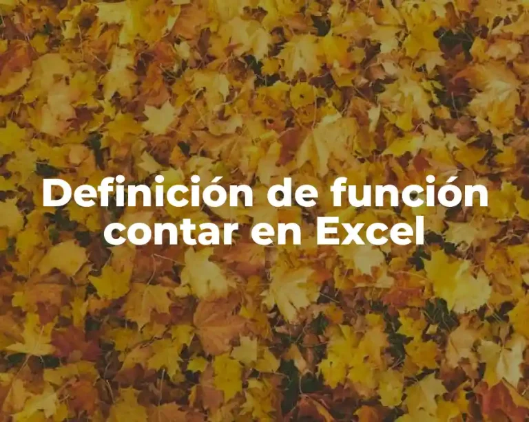Definición de función contar en Excel