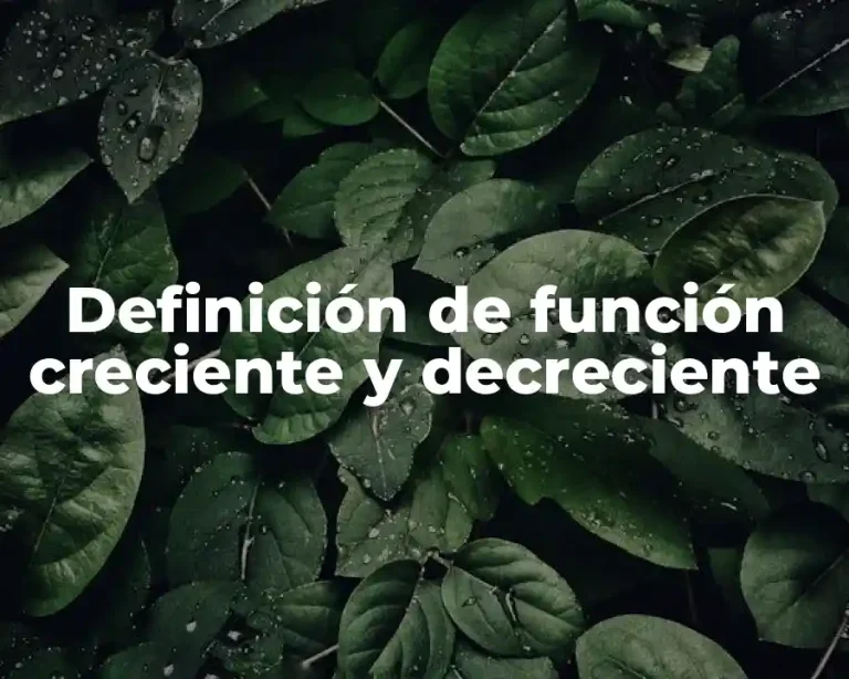 Definición de función creciente y decreciente