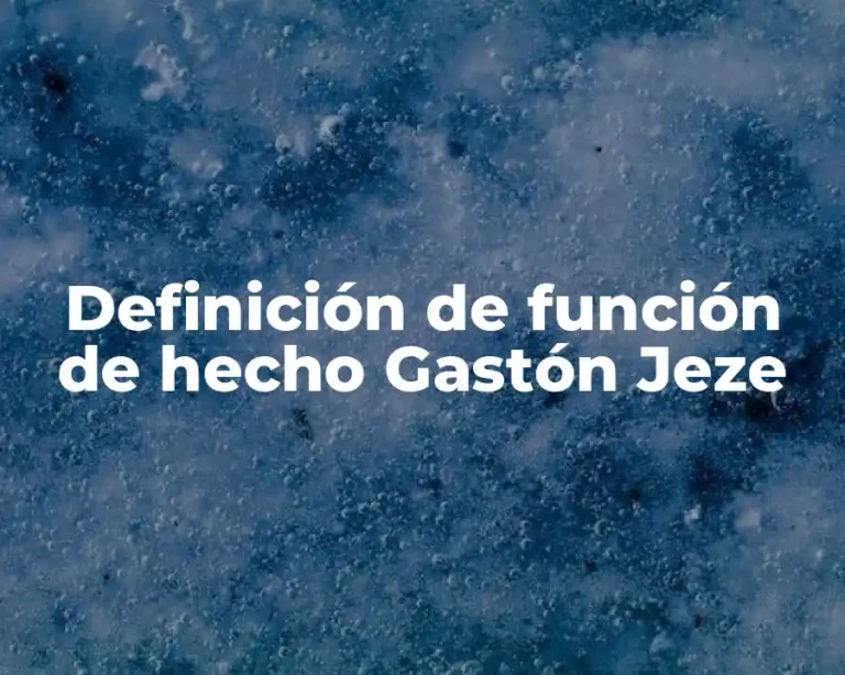 Definición de función de hecho Gastón Jeze