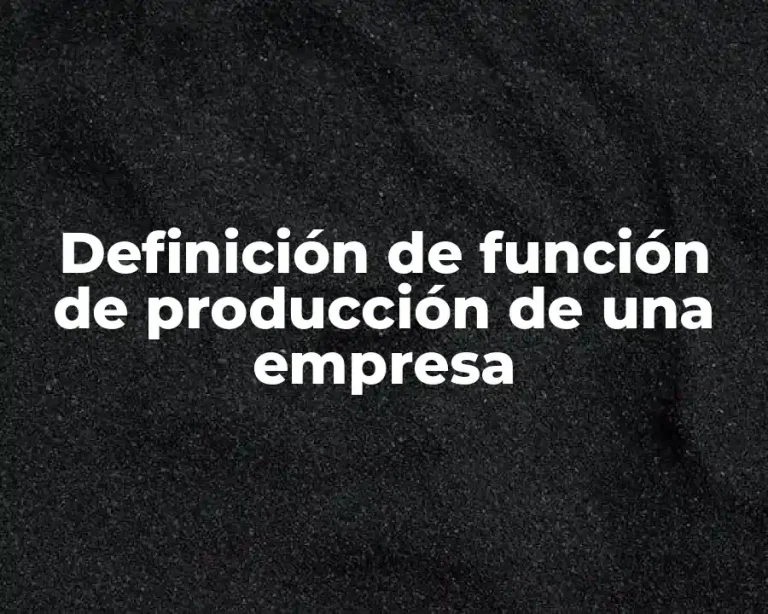 Definición de función de producción de una empresa