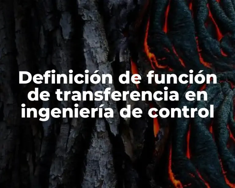 Definición de función de transferencia en ingeniería de control