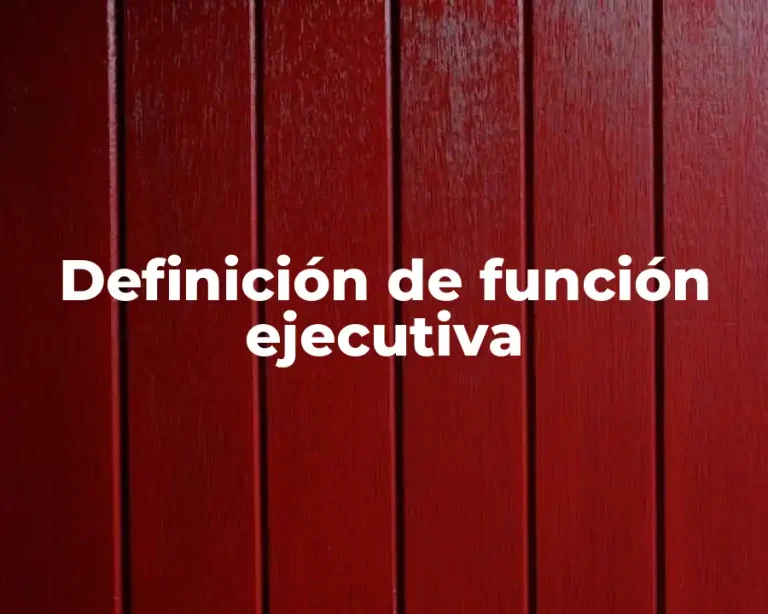 Definición de función ejecutiva