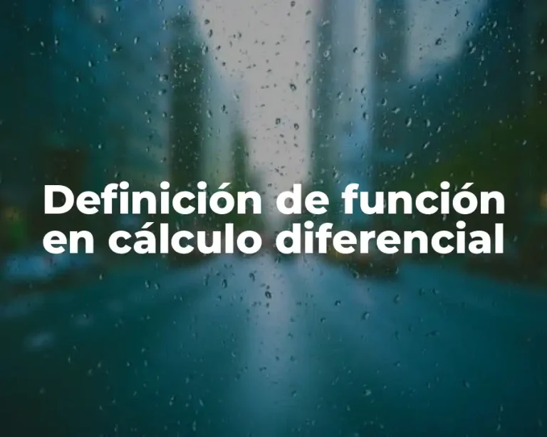 Definición de función en cálculo diferencial