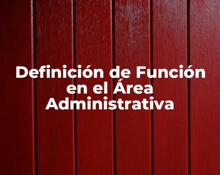 Definición de Función en el Área Administrativa