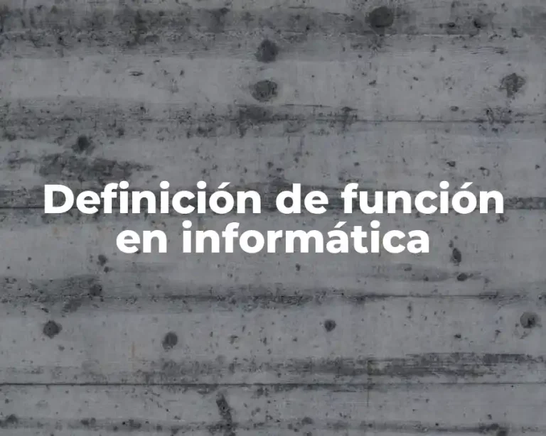 Definición de función en informática