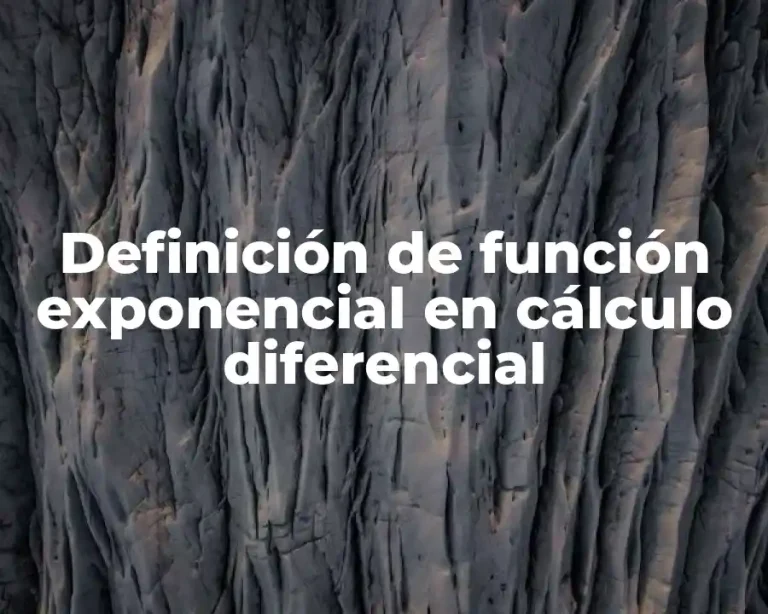 Definición de función exponencial en cálculo diferencial