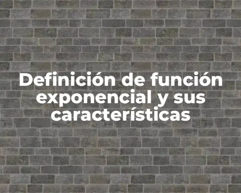 Definición de función exponencial y sus características